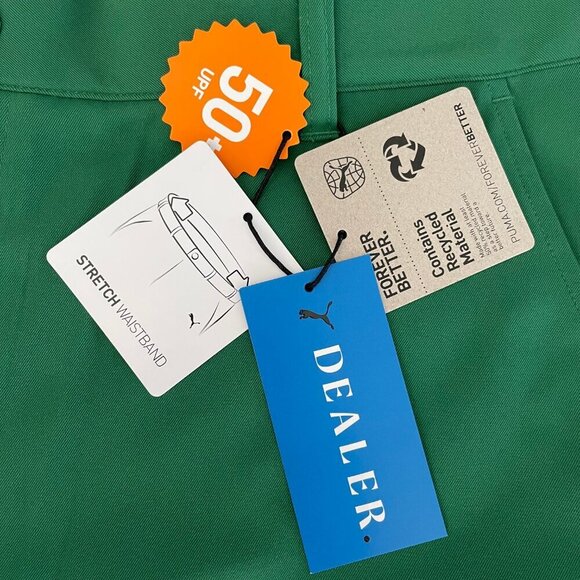 Puma Dealer Elevated Style 8" 100% Poly Golf Shorts 50+ UPF Vine Green Sz 40 NWT - Picture 9 of 13